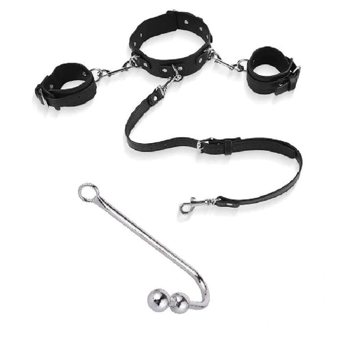 Anal 5334 and Hook with Cuffs Elegant Beaded Collar 1117